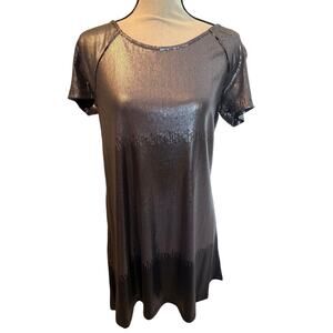 ⭐️ Women’s Free People Pewter Sequin Dress Size XS NYE Party Holiday Night Out